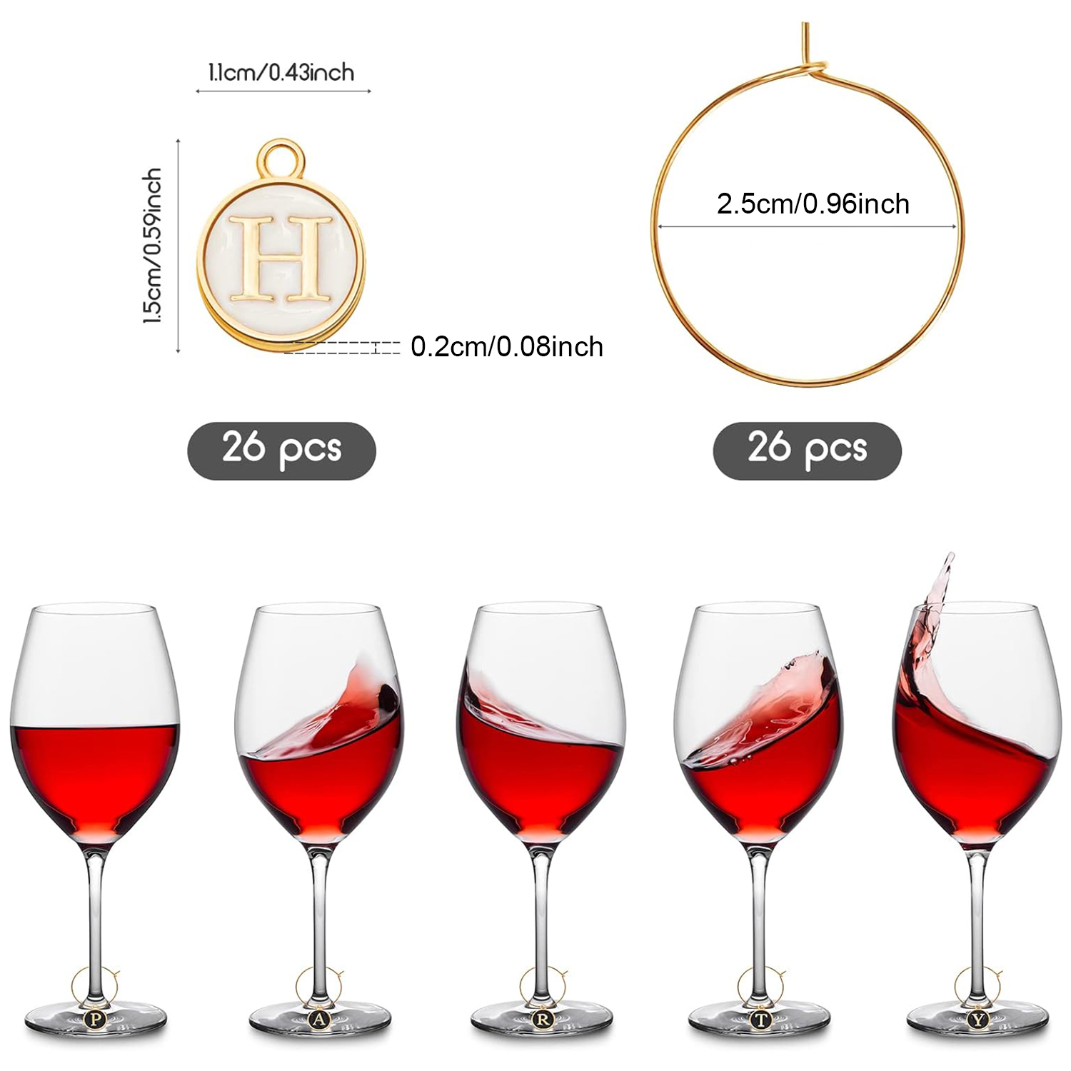 26 Uds. De dijes de vino para  - Art Craft Glasses reseña y precio