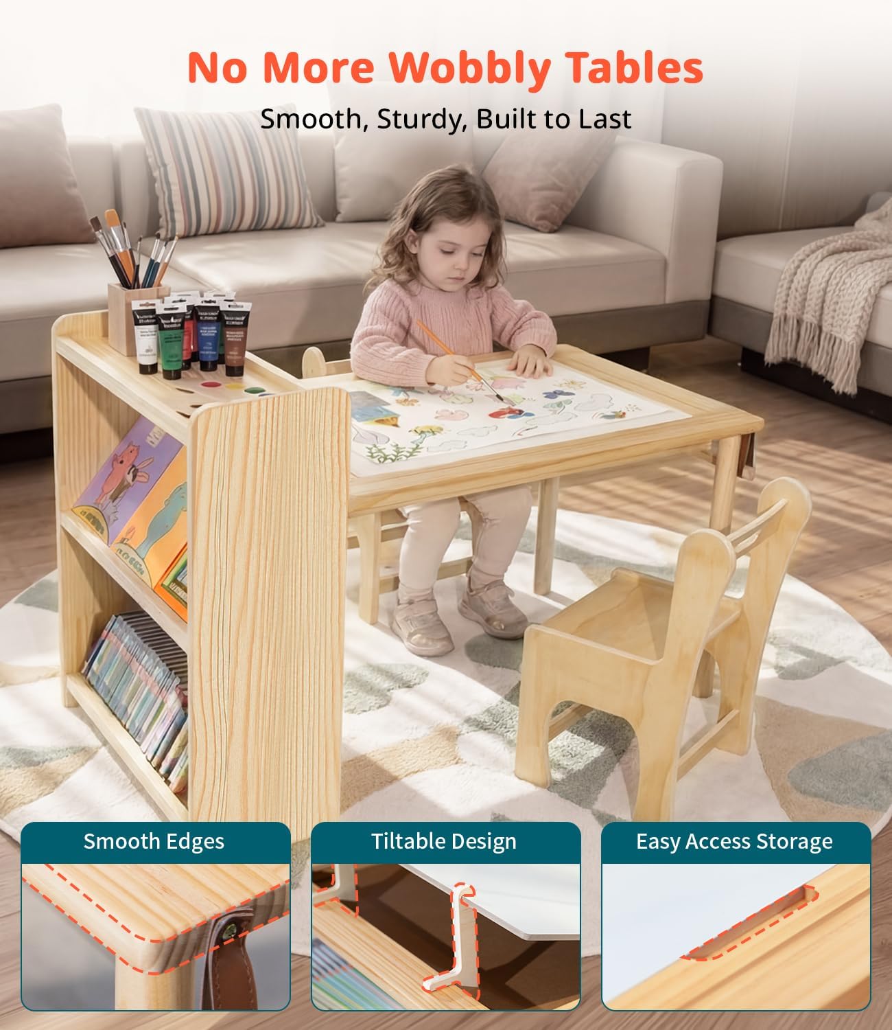 Mesa de Arte de Madera para Ni - Art Craft Toddler reseña y precio