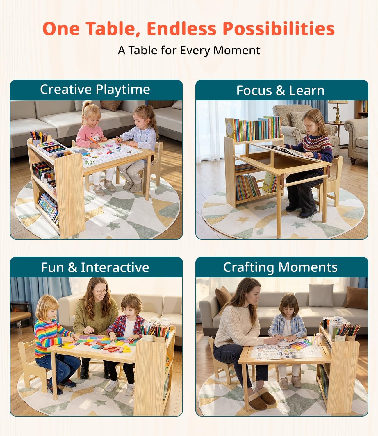 Mesa de Arte de Madera para Ni - Art Craft Toddler reseña y precio