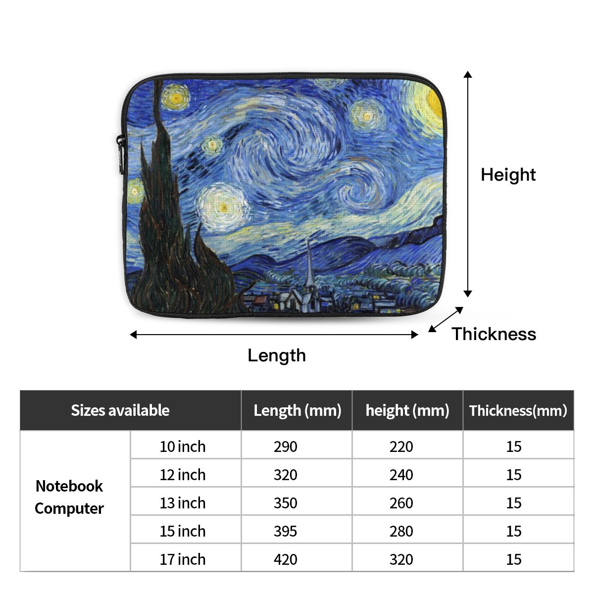 Van Gogh-funda para portátil,  - Art Portfolio Bag reseña y precio